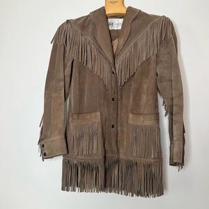 Vintage Suede Fringe Leather Jacket